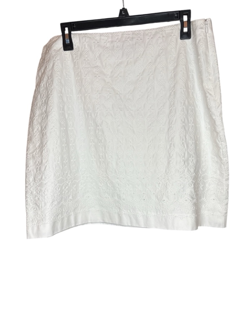 Talbots Bright White Embroidered Mini Skirt